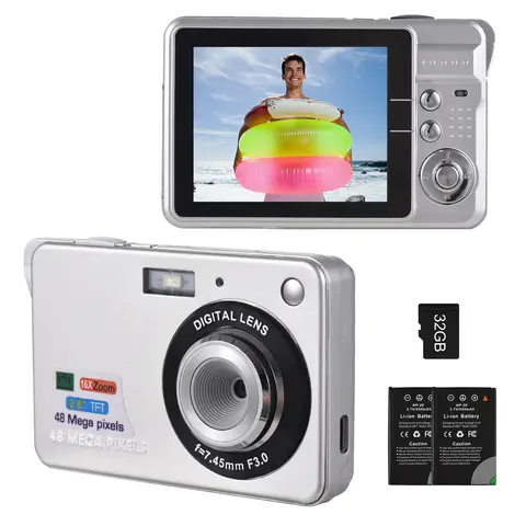4K Digital Camera Video Camera Camcorder 48MP 2.8in TFT Screen Auto Focus 16X Digital Zoom Anti-shake Face Detect Smile Capture