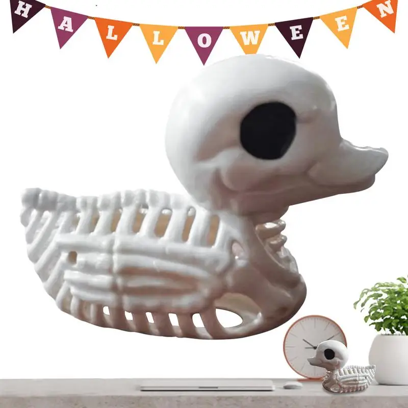 Skeleton Duck Ornaments Realistic Halloween Horror Ducks Skeleton Bones Table Ornament Holiday Figurine Sculpture Halloween