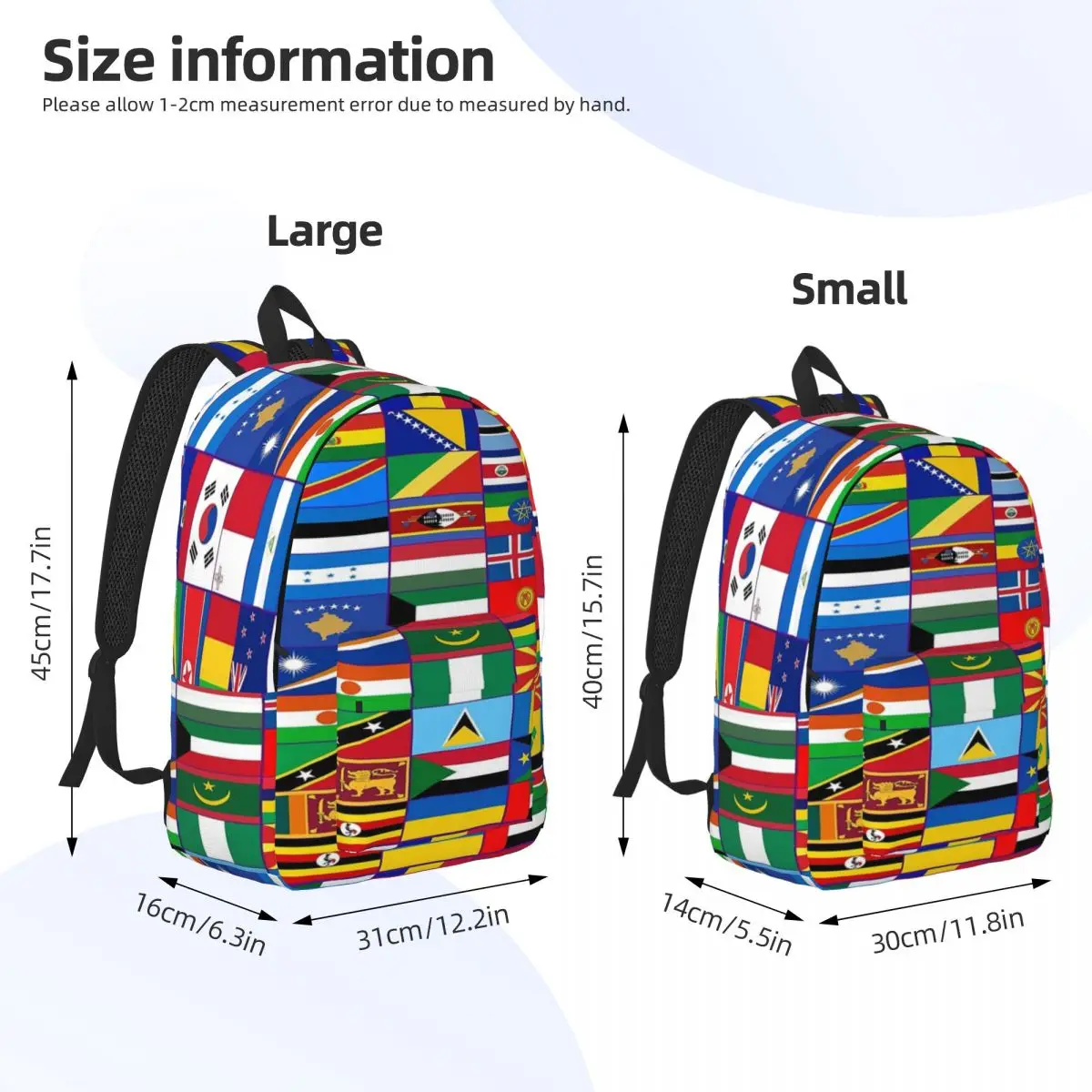 World Flags Simple and stylish backpack 2023 Hot Sale Backpacks for women