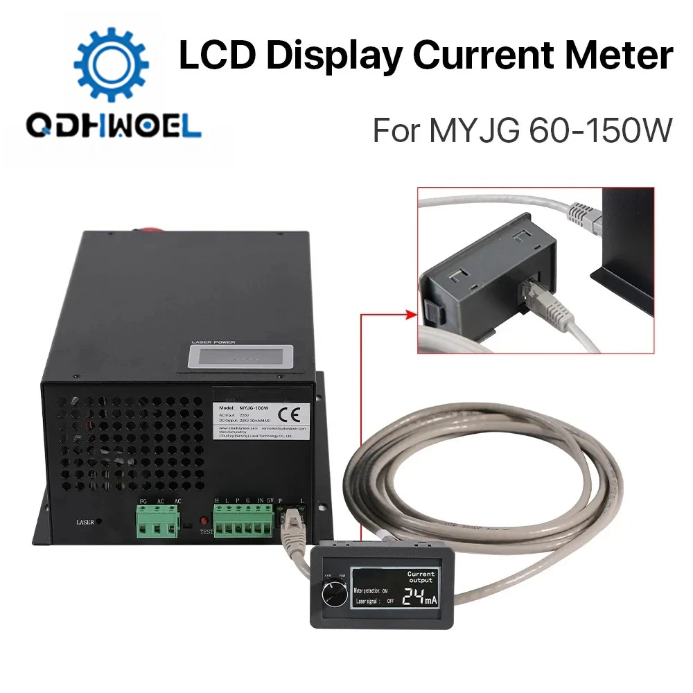 

QDHWOEL LCD Display CO2 Laser Current Meter External Screen For 100W 150W CO2 Laser Power Supply