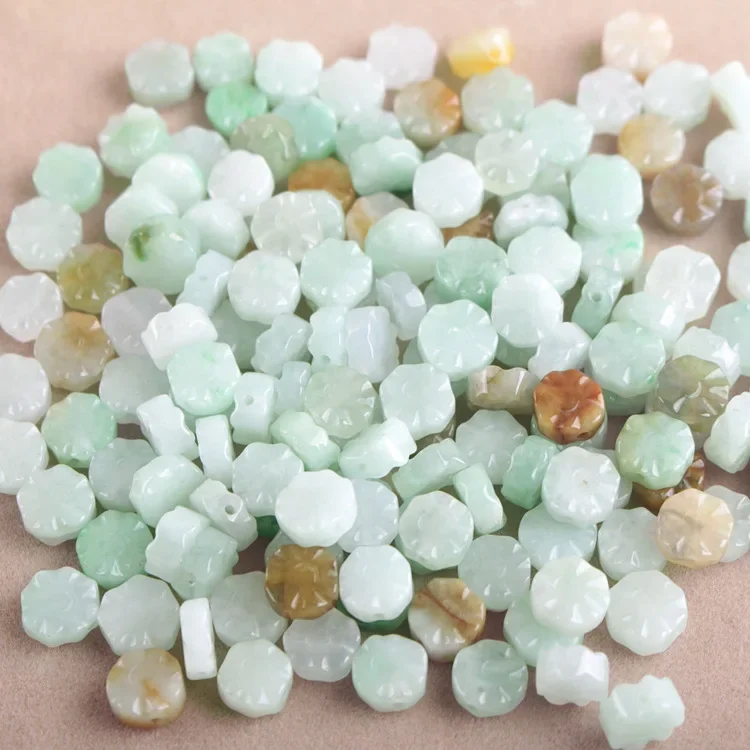 Jade A Goods Gossip Parts Wholesale Laokeng Ice Glutinous Seeds Light Green Small Gossip Jade Accessories