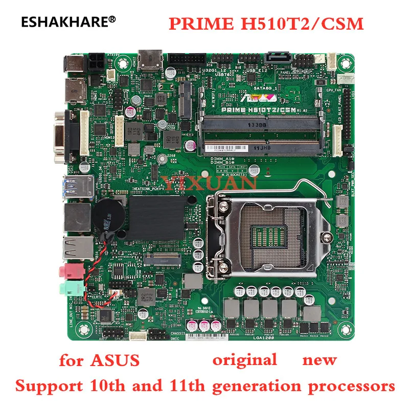 Placa-mãe Asus Mini Itx Prime H510t2 Csm R1.02 Ultra-fina Controlo Industrial Anfitrião Pequeno Suporta 10ª e 11ª Geração Thinitx