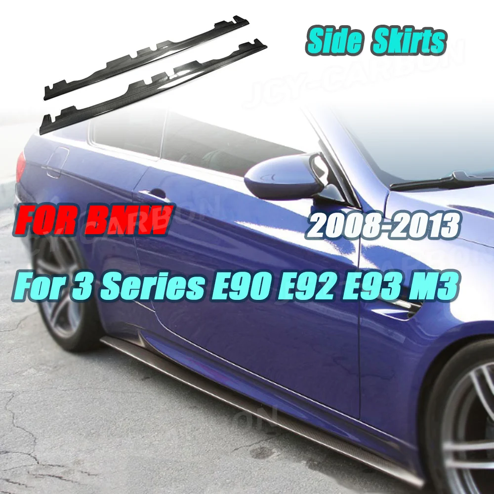 JCYECF Trockene Carbonfaser-Seitenschweller-Splitter für BMW 3er E90 E92 E93 M3 2008-2013 Stoßstangenschutz Exterieur-Zubehör