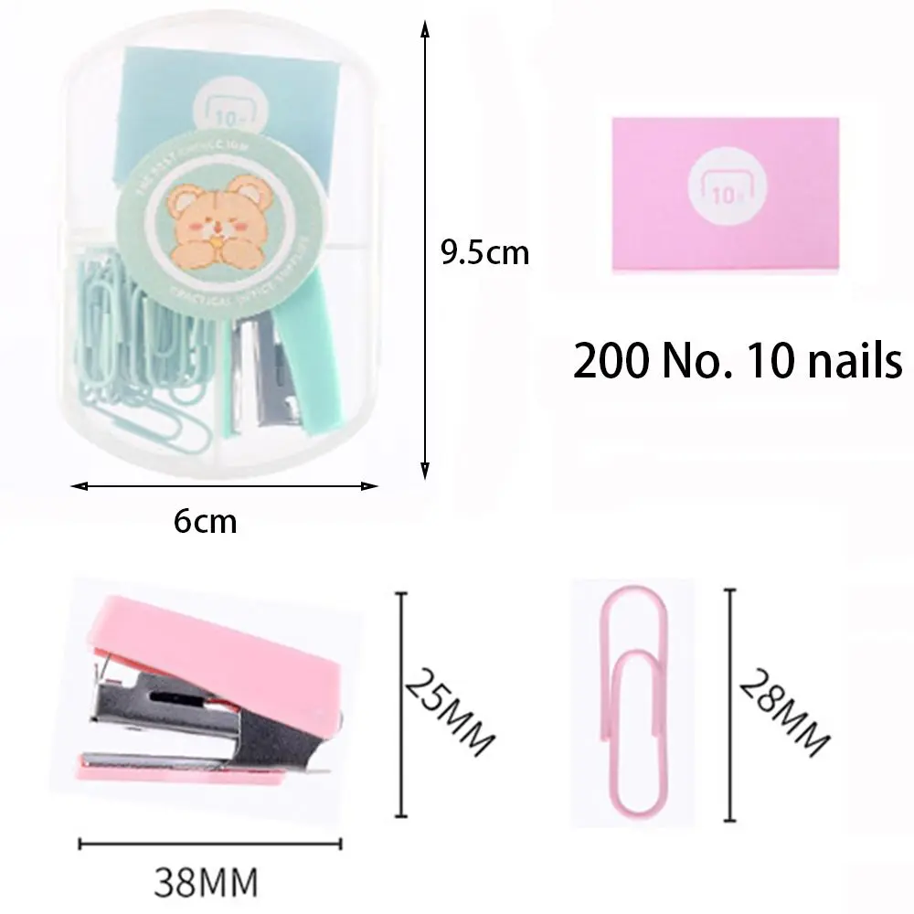 เครื่องเขียนสำนักงานโลหะสีโมรันดีชุดเครื่องเย็บกระดาษอุปกรณ์นักเรียนเครื่องมือเข้าเล่มพร้อมลวดเย็บ