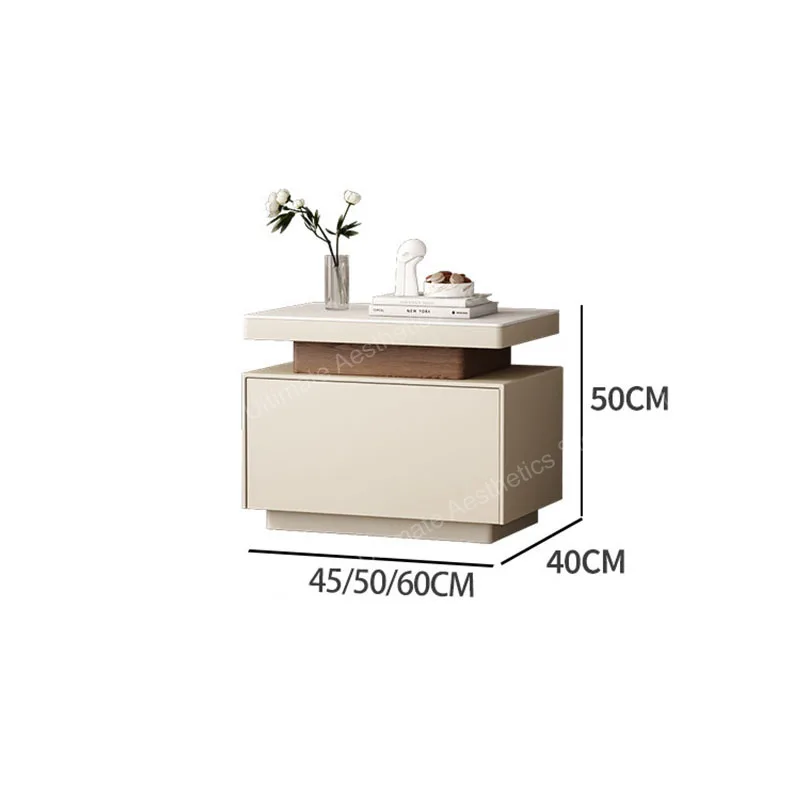 Practical Decorative Side Table Popular Trendy Large Capacity Bedside Table Luxury Modern Mesa De Noche Bedroom Furniture