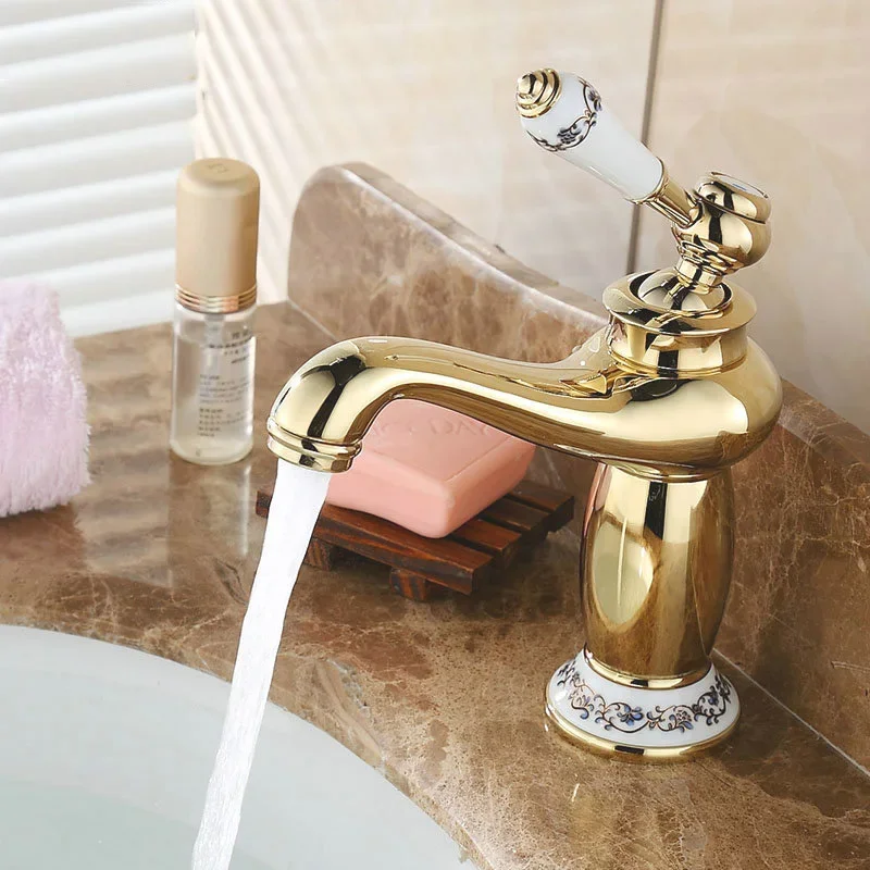 Vidric black rose gold copper with ceramics bathroom faucet fashion vintage hot and cold basin mixer tap