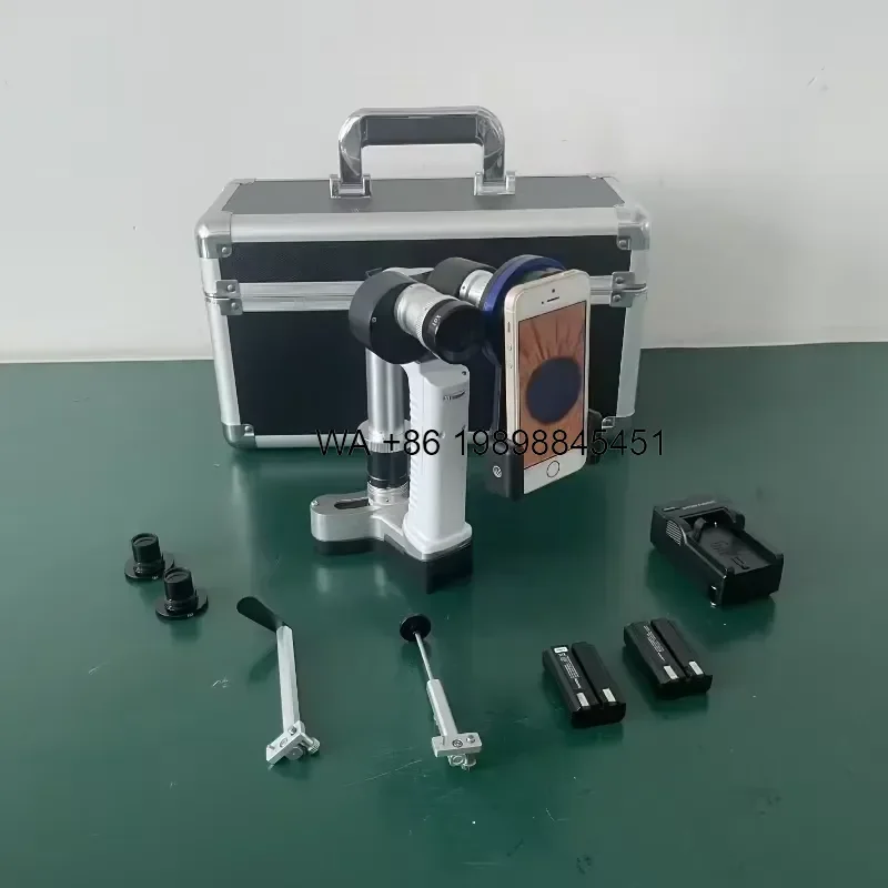 Wmwmnu Digital Portable Ophthalmic Veterinary Slit Lamp Microscope Handheld Design for Eye Examination White Color