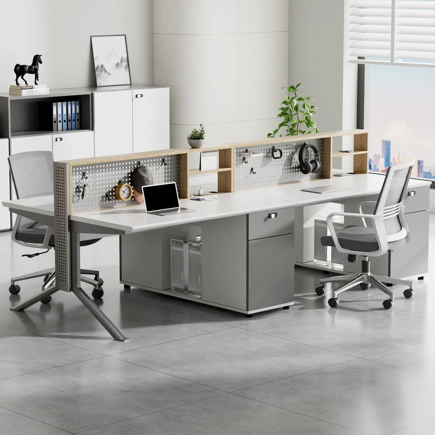 Modern simple staff desk staff seat computer desk office furniture company staff office desk and chair combination