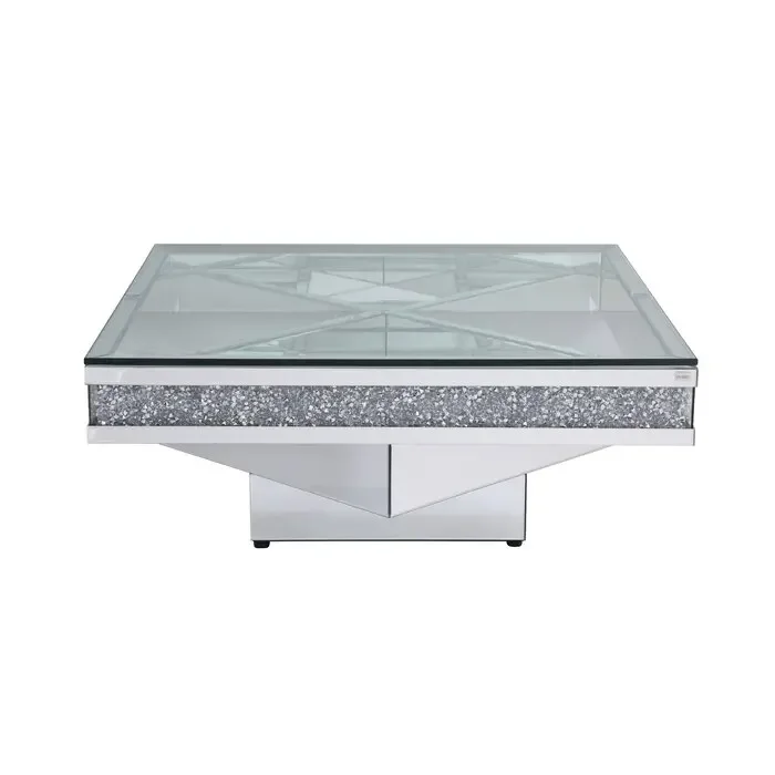 Hot Selling Crystal Diamond Glass Top Coffee Table Sparkly Mirrored Coffee Table  For Home Hotel Furniture