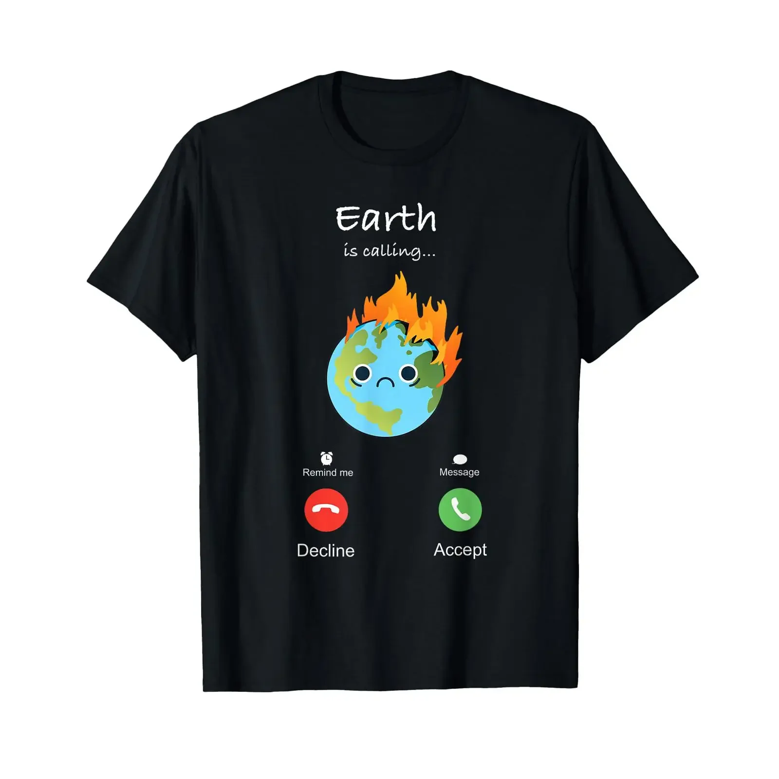 Earth Is Calling Climate Change Environmental Protection T Shirt vintage Washed Versatile Unisex Casual designer clothes