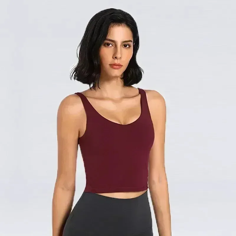 

Lemon Women Deep U Back push-up Yoga Top Underwear Sports Vest Built-in Chest Pad Fitness Running High Elastic Breathable Bra