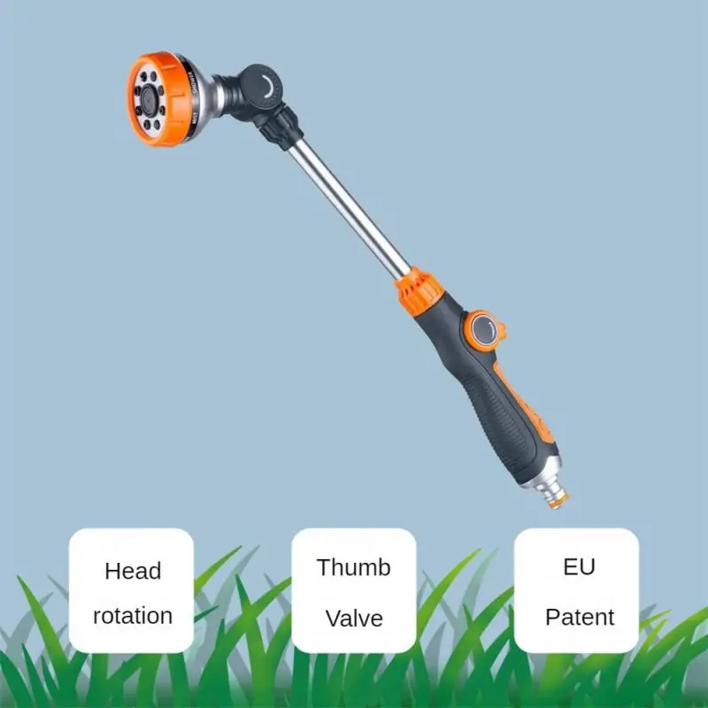 Watering Shower Long Life Thumb Door Long Rod Grab Car Washing Gun Water Stick Soft Color Orange Garden Periphery Water Gun