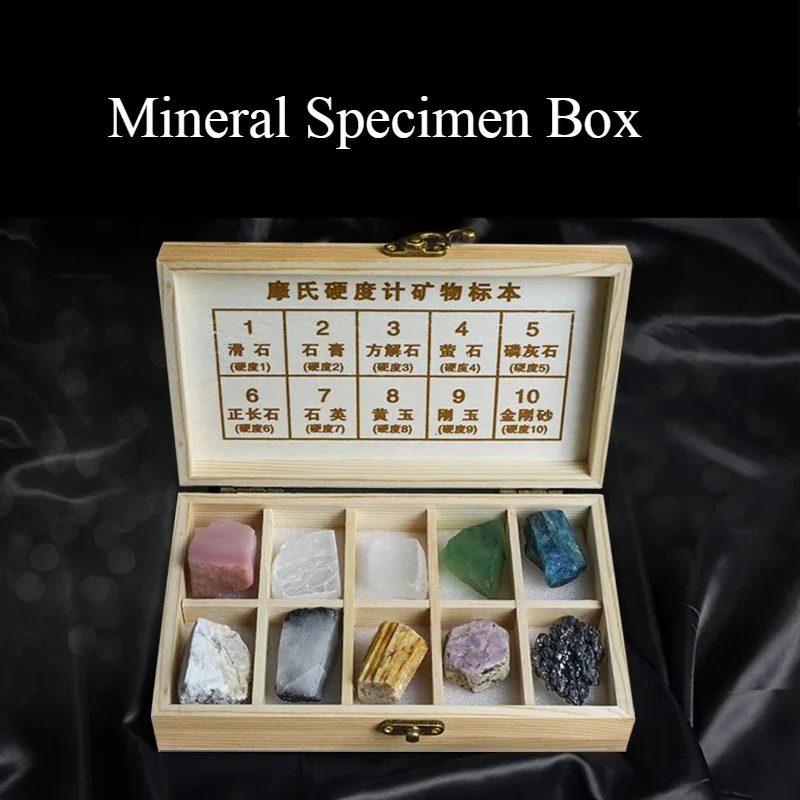 Specimen Box Natural Mineral Set Mohs Stone Hardness Calculation Teaching Ore Gypsum Ornament