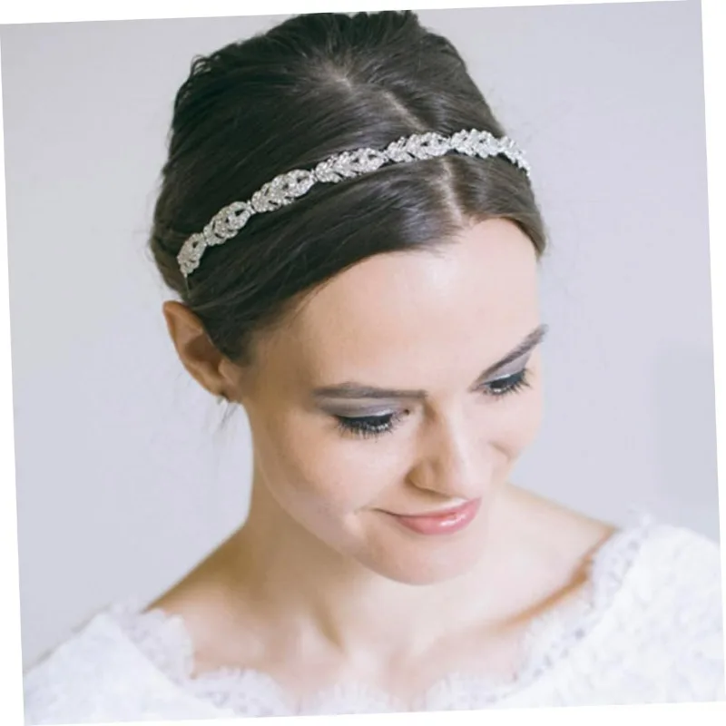 Sparkling Rhinestone Leaf Headband, Bridal Crystal Hair Accessory for Wedding Ceremony