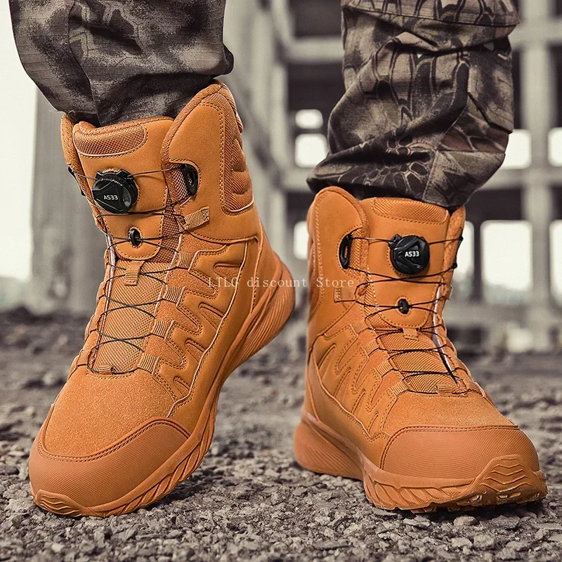 Work shoes Man Boots Male Sneakers Outdoor Hiking Boots Men\'s Non-Slip high top Desert Botas Hombre Motorcycle Shoes