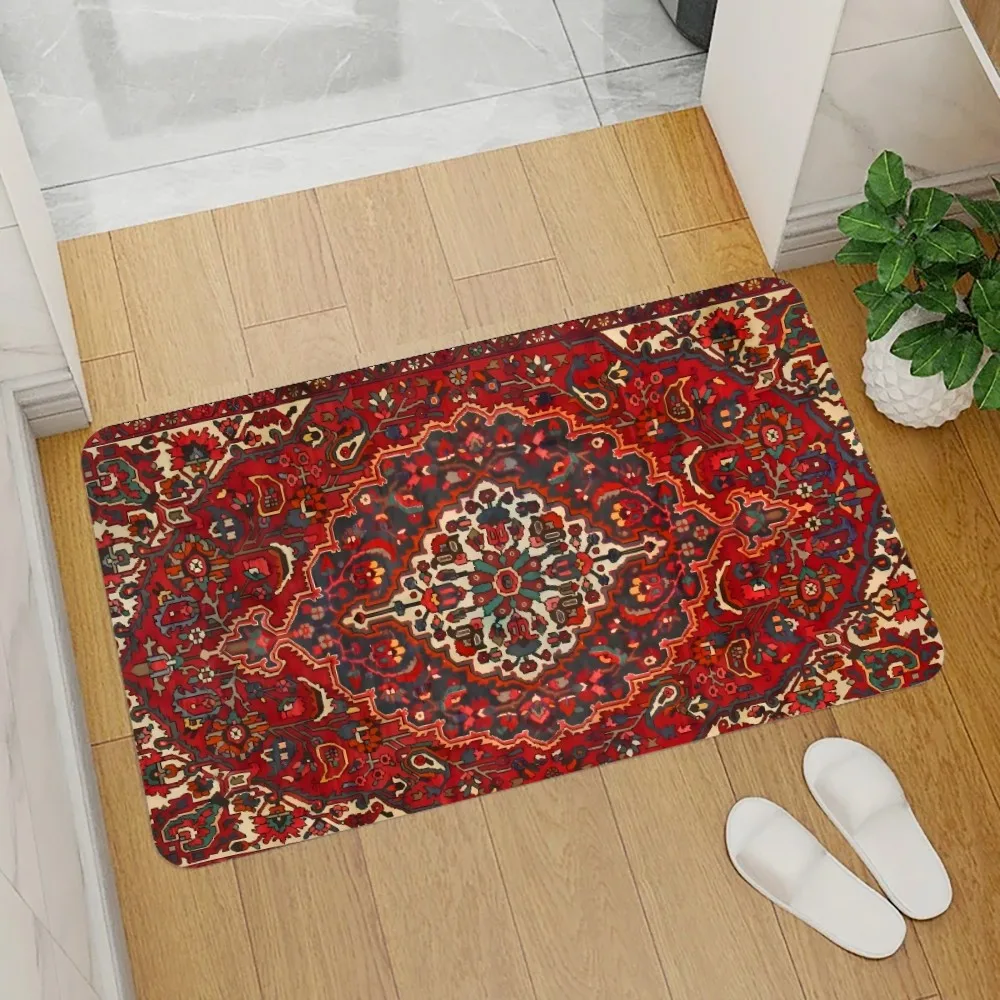 Moroccan Ethnic Decorative Floor Mat Graphic Printed Flannel Doormats for Bathroom Kitchen Entrance Carpet Home Decor