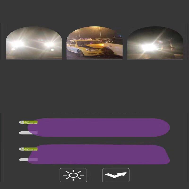 ملصق مرآة الرؤية الخلفية الداخلية للسيارة ، مانع للوهج ، غشاء مضاد للضباب ، حماية وهج ليلي للخلف ، إكسسوارات سيارات مقاومة للماء ، 1: