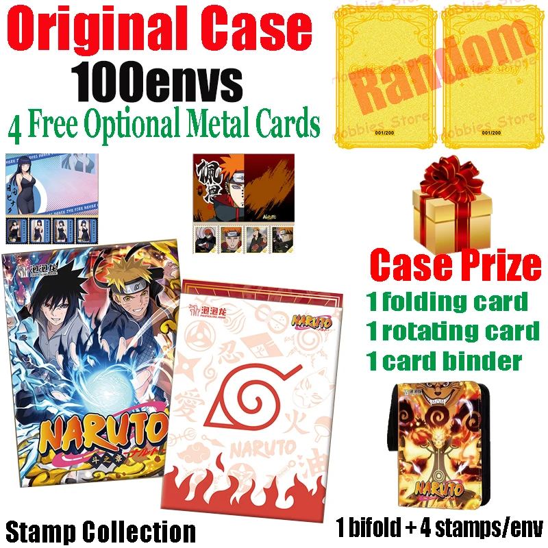 

New Bubble Dragon Naruto Stamp Collection Anime Uzumaki Narut Uchiha Sasuke Hyuga Hinata Rare Bifold Collection Cards Gift