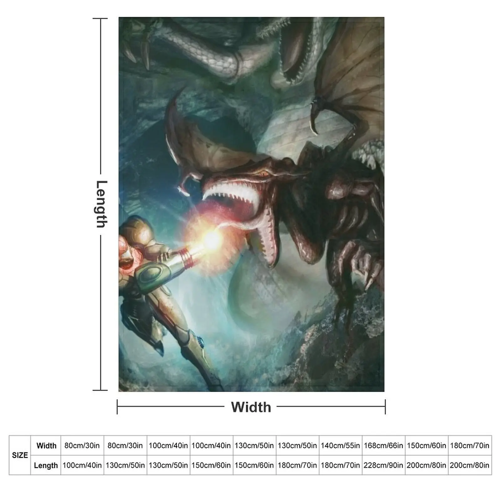 Samus Aran VS. Ridley - The Final Encounter Throw Blanket