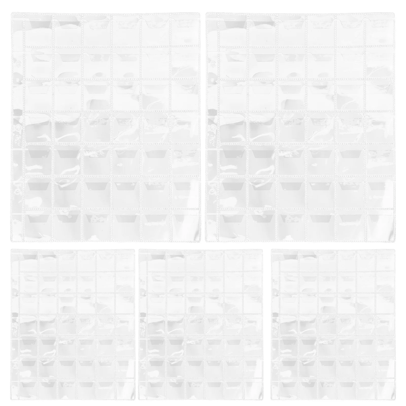 5Pcs Coin Collection Holder Album 42 Pockets Transparent Pages for Coins Banknotes Cards Collectibles Storage
