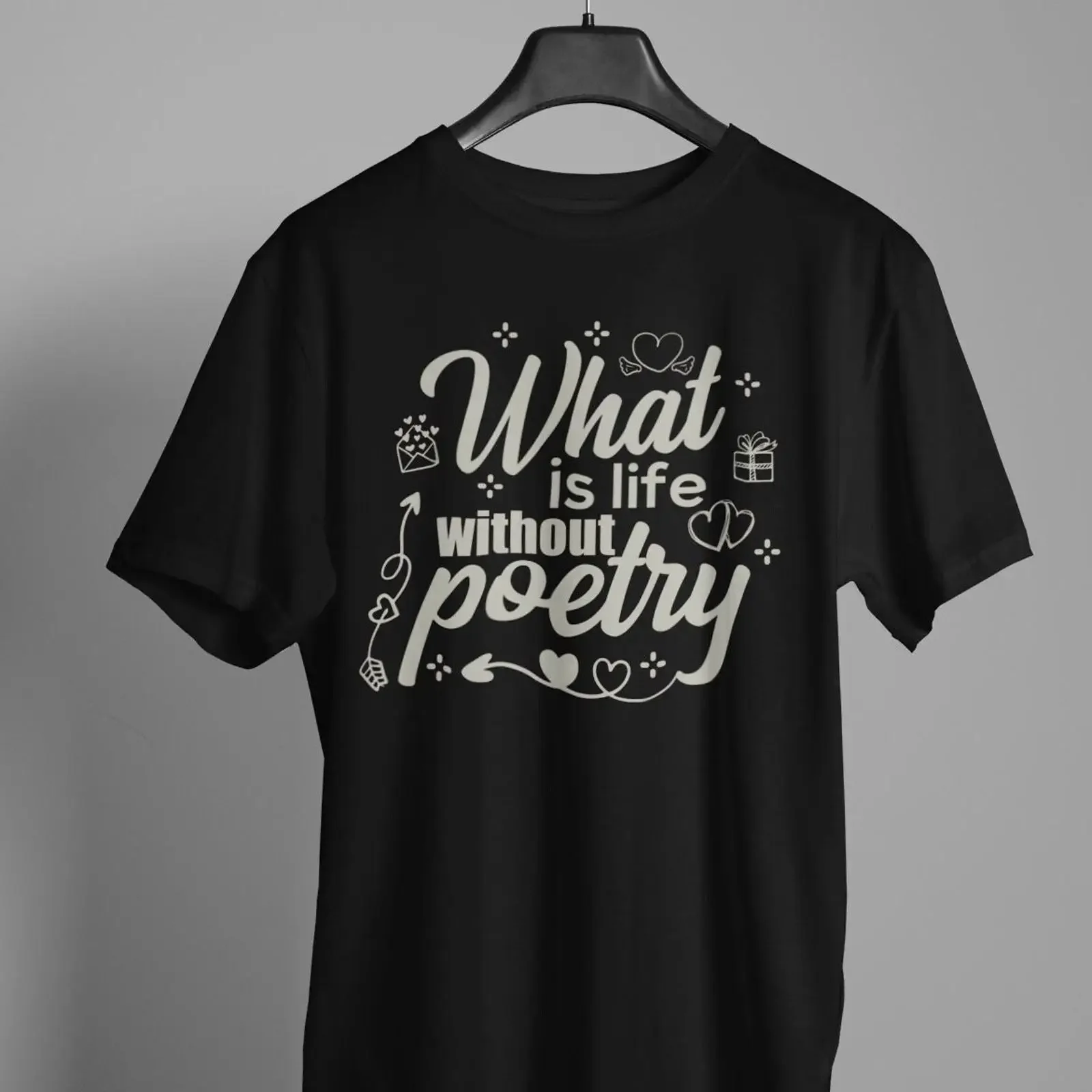 Poetry T Shirt What is Life Without Writer  vintage Washed graphic Unisex designer clothes Versatile Top For Everyday Wear