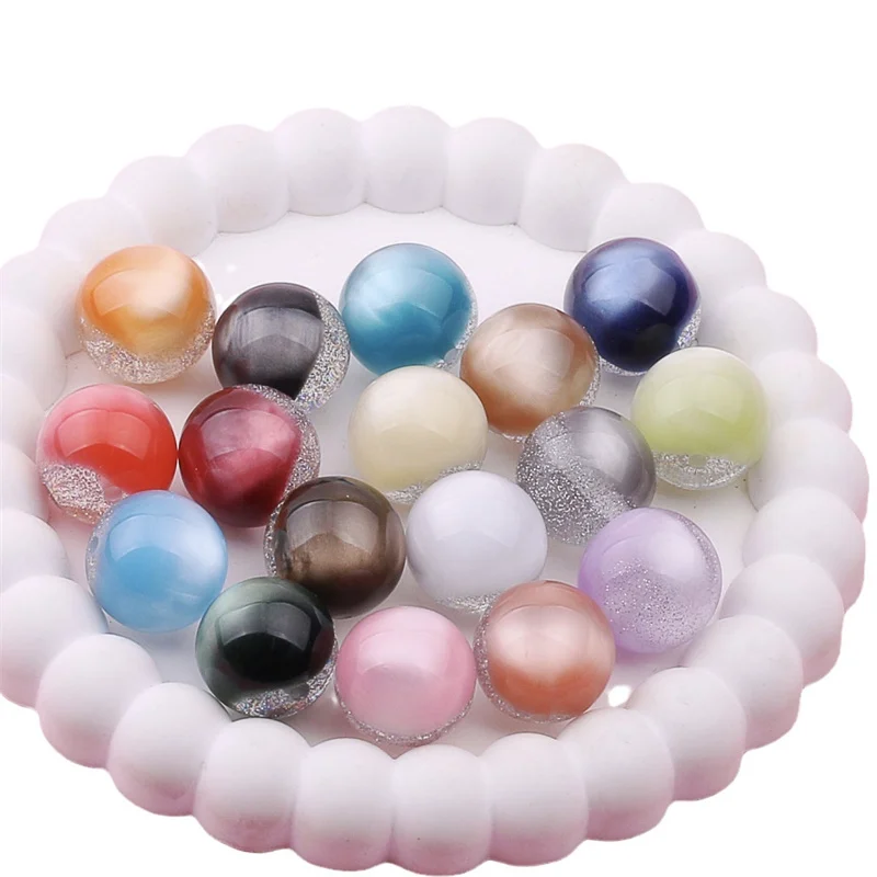 

Summer style 50pcs/lot 20mm color print geometry rounds shape resin straight hole beads diy jewerly accessory