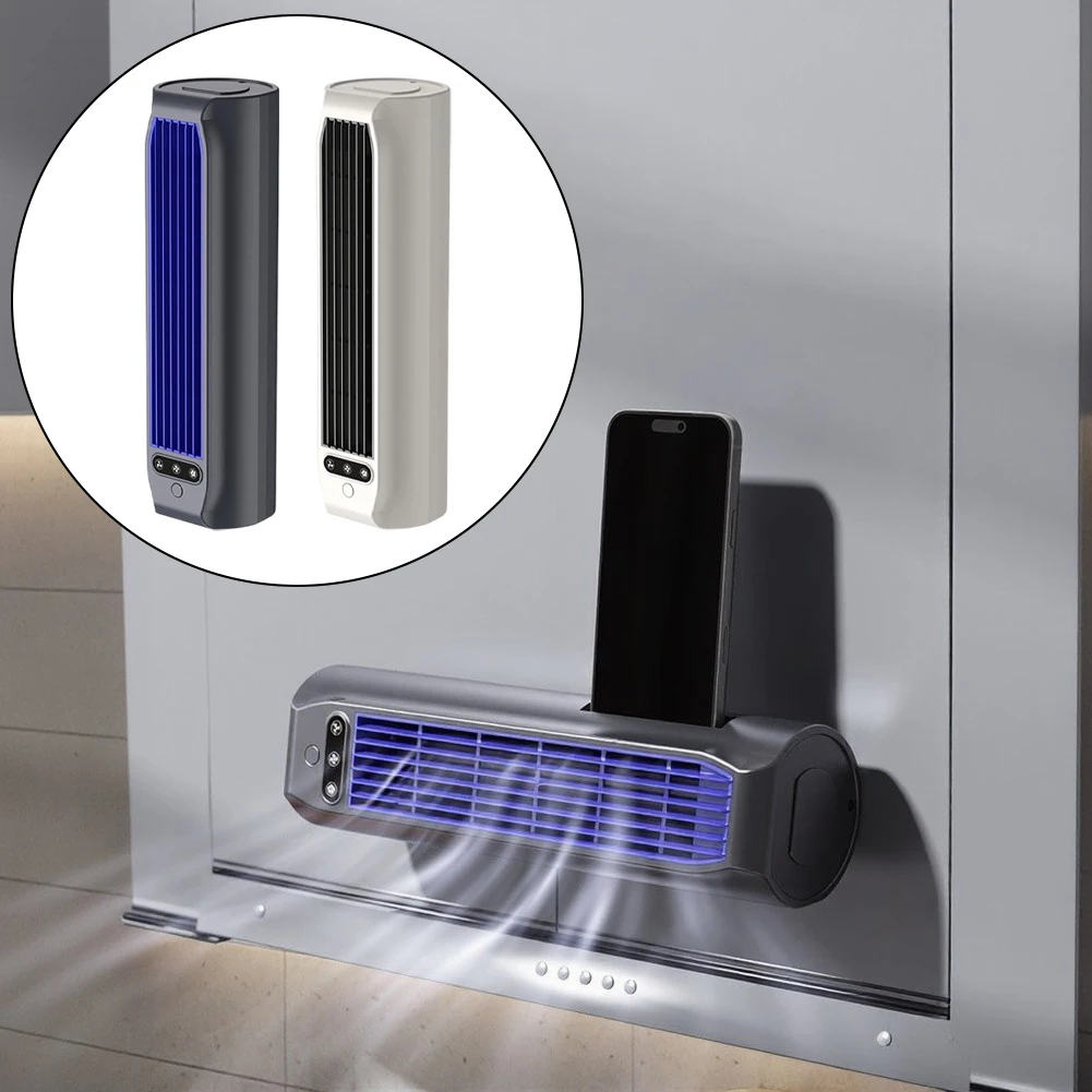 1PC Leafless Tower Fan Three Settings And USB Rechargeable Kitchen Wall-mounted Air Conditioning Home Standing & Desktop Fan