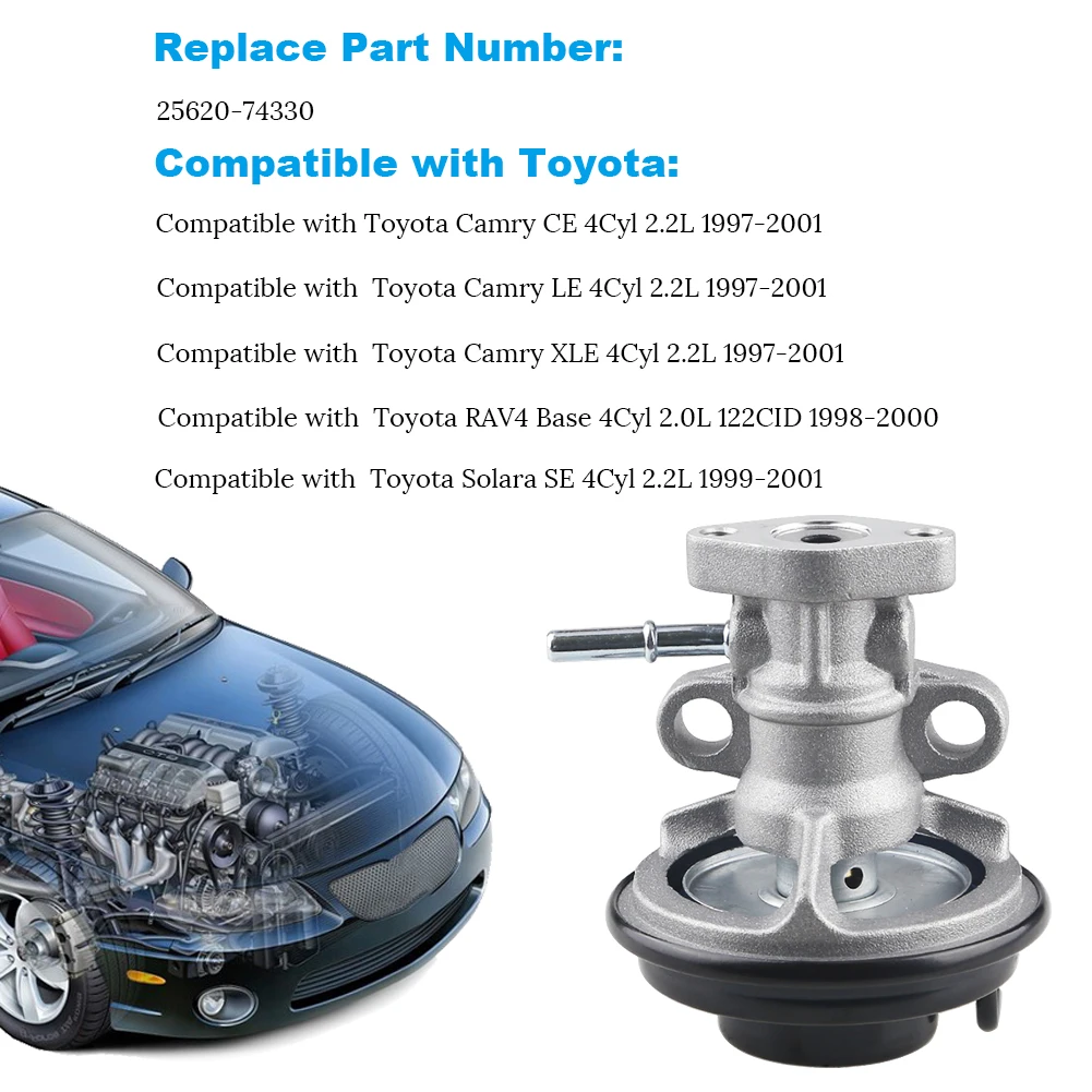 25620-74330 진공 솔레노이드 밸브 EGR 밸브 토요타 캠리 CE LE SE XLE 4기통 2.2L RAV4 기본형 4기통 2.0L 2562074330 EGV558 911608