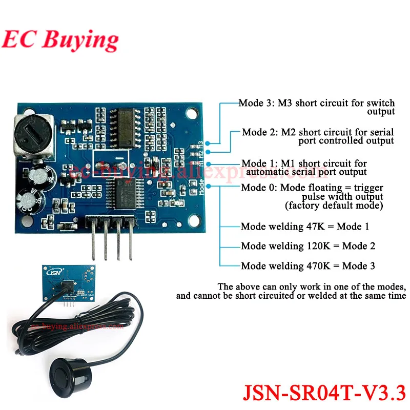 Waterproof Ultrasonic Sensor Module JSN-SR04T 3.0 JSN-SR04T-V3.3 JSN SR04T Distance Measuring Transducer For Arduino Kit