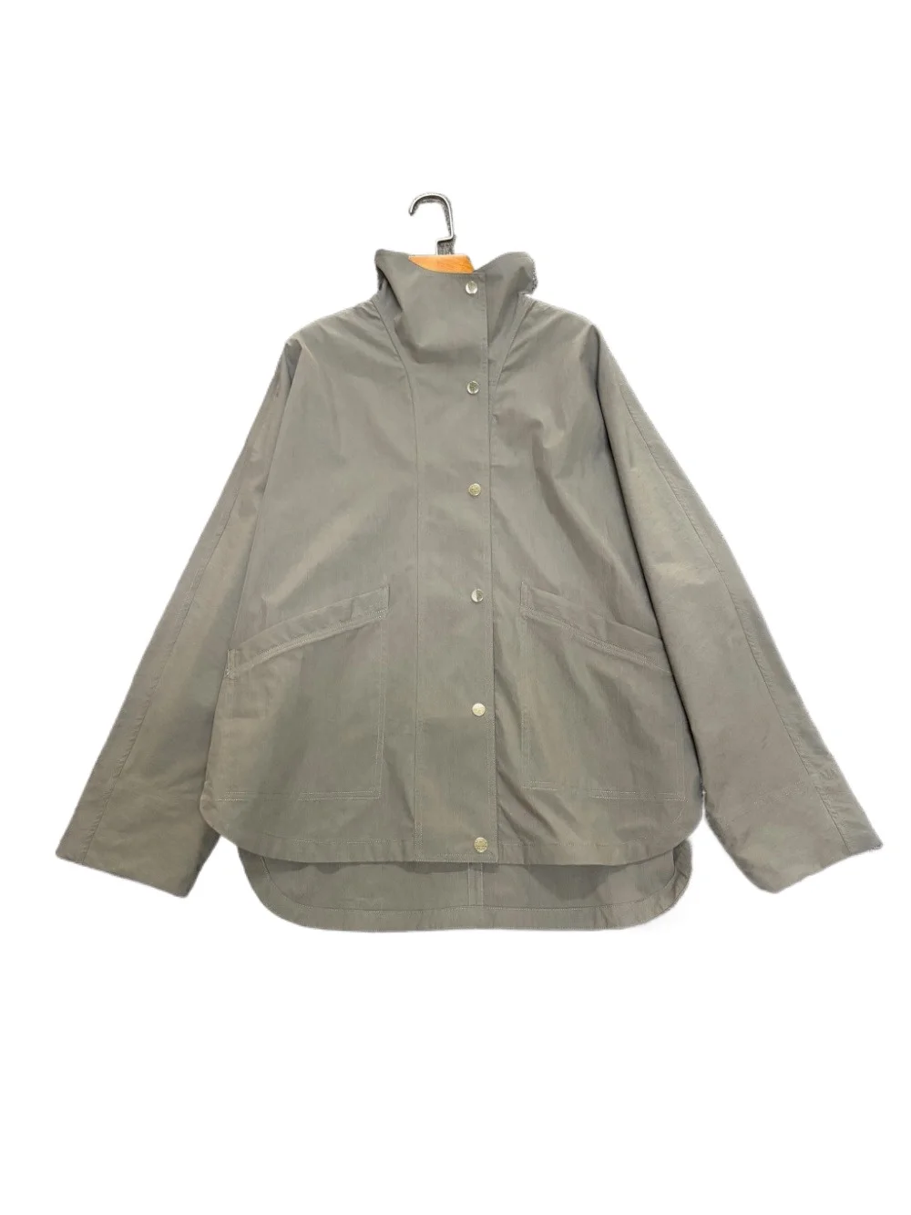 New Autumn/Winter Loose-Fit Batwing-Sleeve Utility Jacket Minimalist Cropped Outerwear Women Coat