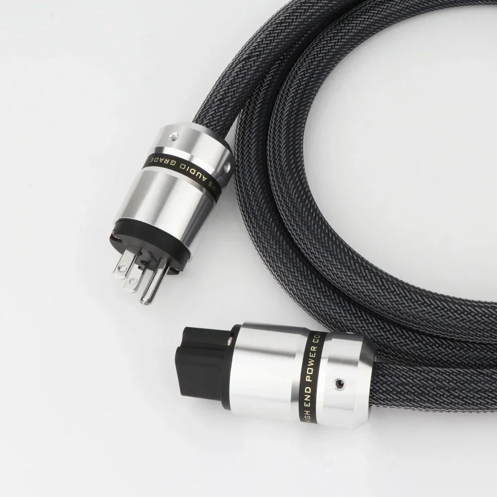 HI-End HIFI C19 Power Cable Silver Plated Power Cord US Pure Copper Power Plug  20A C19 IEC Female