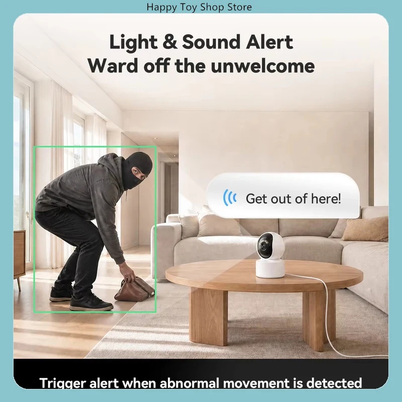 AI Security Camera 2K 3MP 360° WiFi6 Auto Tracking Full Color Night Vision Two-way Audio Onvif 256GB SD Yoosee B31-S