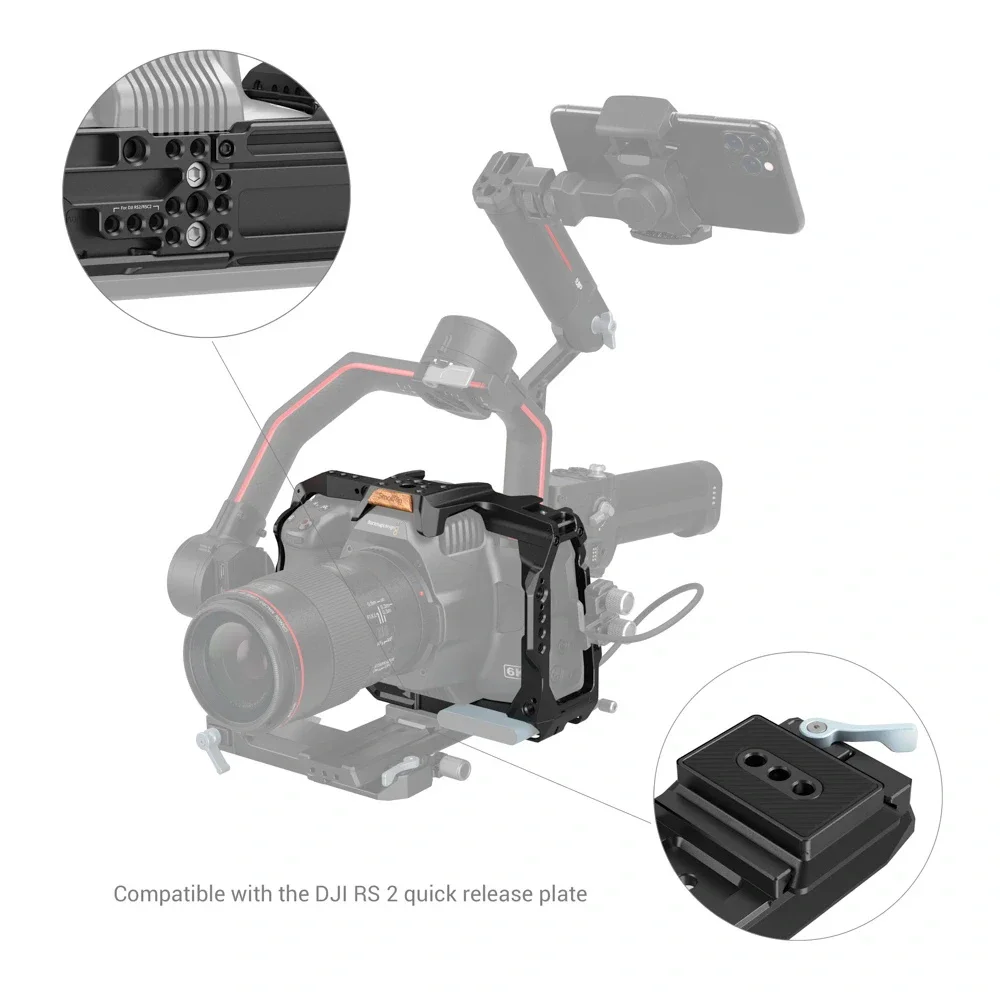 مجموعة قفص كاميرا كاملة من SmallRig لـ BMPCC 6K Pro / 6K G2 مجموعة ملحقات احترافية لوح أساسي
