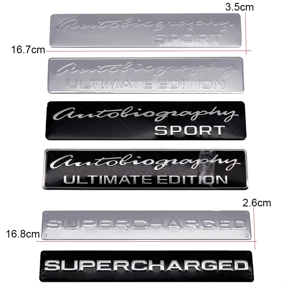 Autobiography SUPERCHARGED Logo Car Emblem Sticker for Land Rover Discovery L319 Velar Range Rover Evoque view 2
