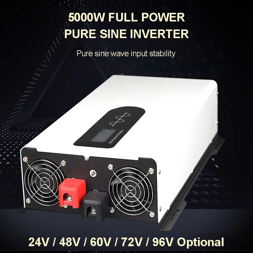 Pure Sine Wave Inverter 6600W 10000W Solar Inverter Portable Power Bank DC12V 24V 48V 60V 72V 96V To AC110V220V Portable Charger