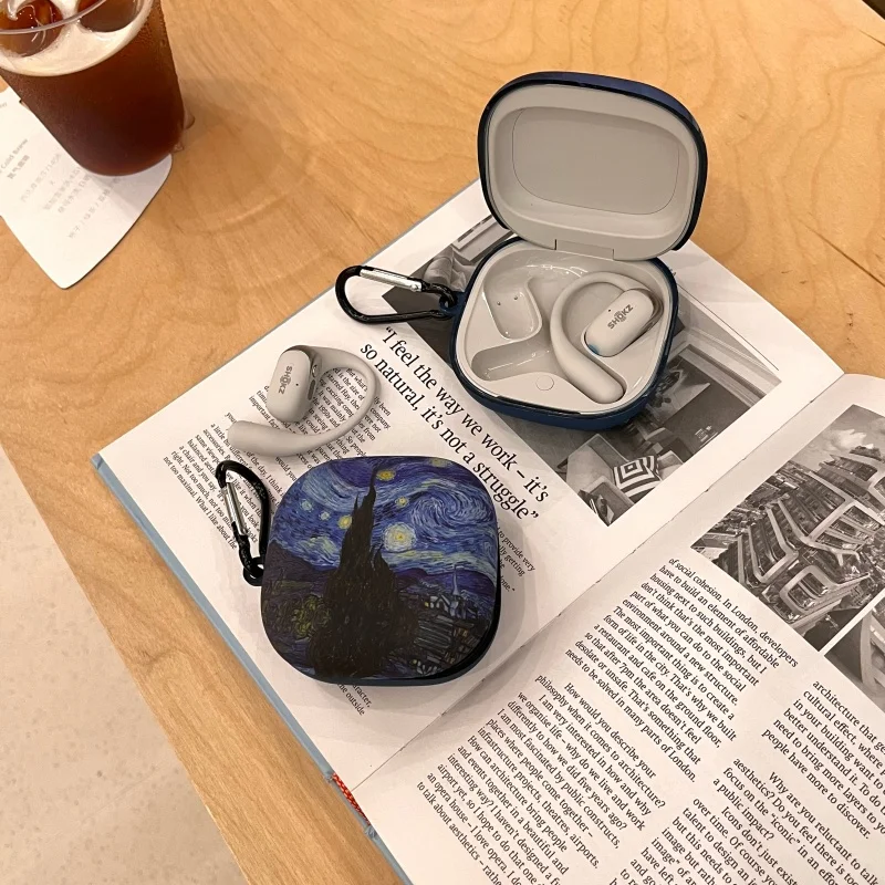 Для Shokz OpenFit 2 + T921 Чехол Starry Sky Sea Wave Для Shokz OpenFit 2 + (T921) Силиконовый мягкий чехол Защитный чехол с крючками