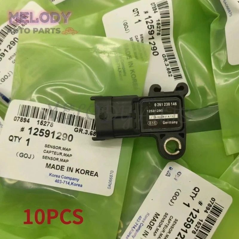 

10PCS 0261230146 12591290 MAP Manifold Absolute Pressure Sensors For Buick Regal Chevrolet Camaro Cruze GMC Terrain
