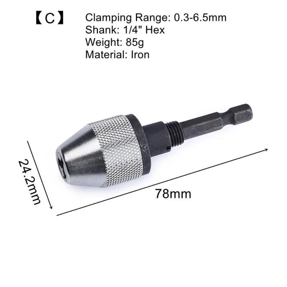 New Hex Shank Drill Chuck Adapter Mini Alloy Hand Tool Hex / Round Shank Chuck for Mini Screwdriver Keyless Drill Chuck