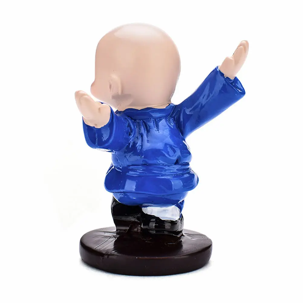 4Pcs Traditional Chinese Monk Figure Car Interior Decoration Resin Sculpture for Vehicle Dashboard Home Office Bedroom Decor