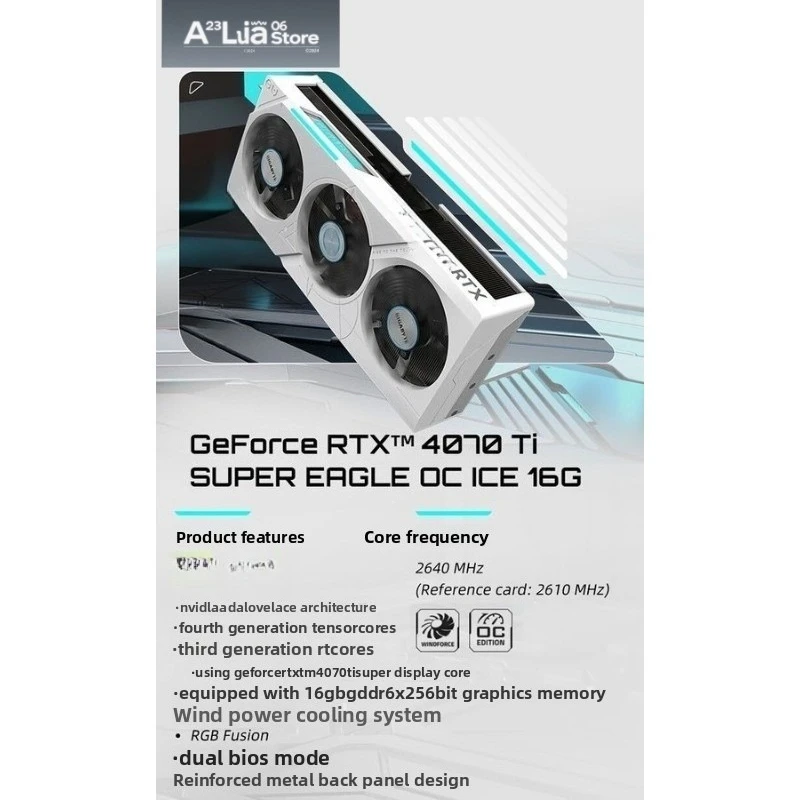 Desktop Graphics Card GeForce RTX 4070 TiS EAGLE OC ICE 16G GPU Computer  drapeau