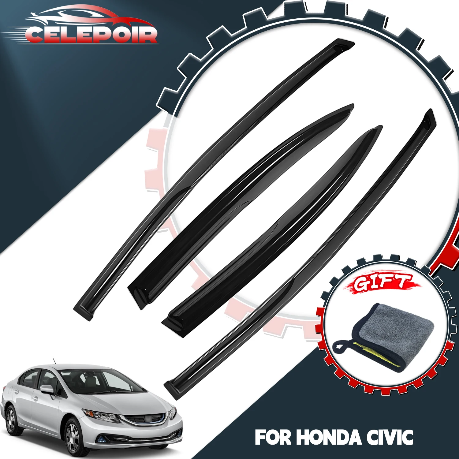 

Дефлекторы окон (ветровики) для Honda Civic Sedan 2006-2011 годов выпуска