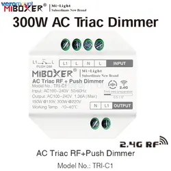 Miboxer LED Triac Push Dimmer Switch AC110V 220V TRI-C1 2.4G RF Wireless Remote Controller for Single Color Triac LED Light Lamp