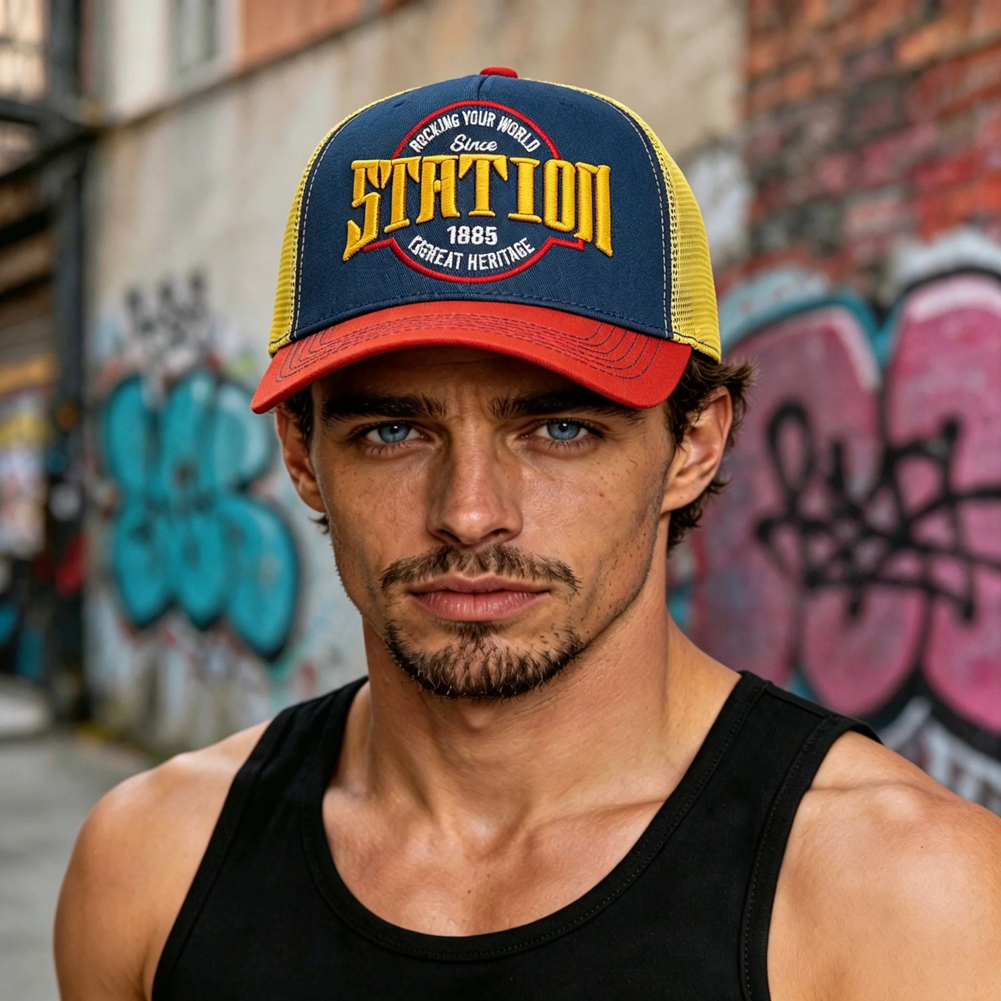 2026 Hot Sale Unisex Baseball Cap Classic STATION Letter Pattern Mesh Cap Men & Women Breathable Summer High Quality Trucker Hat