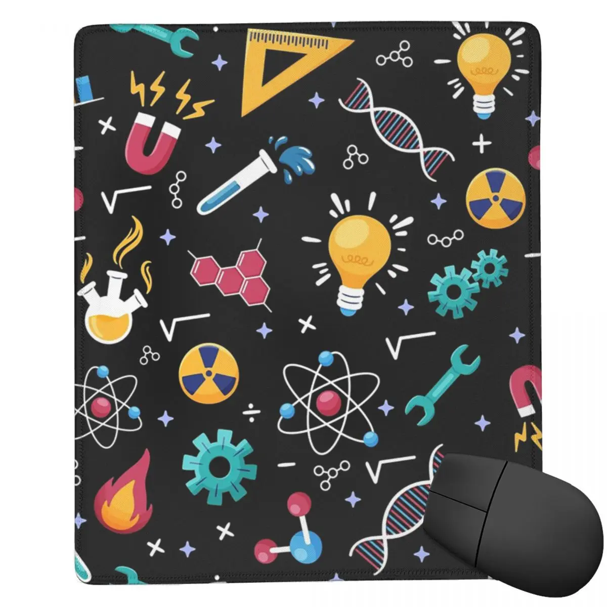 STEM Icons Pattern Science Engineering Mouse Pad Computer Keyboard Mouse Mat Gamer PC Laptop Desk Mat Office Accessories