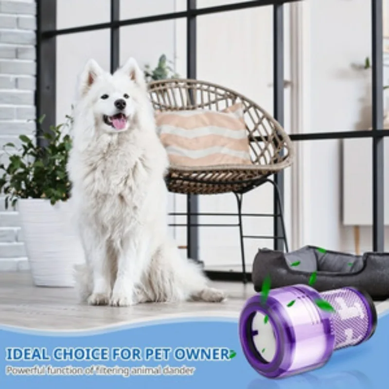 3 Filters + 1 Cleaning Brush | Compatible For Dyson V12 Slim Absolute Detect Handheld Vacuum