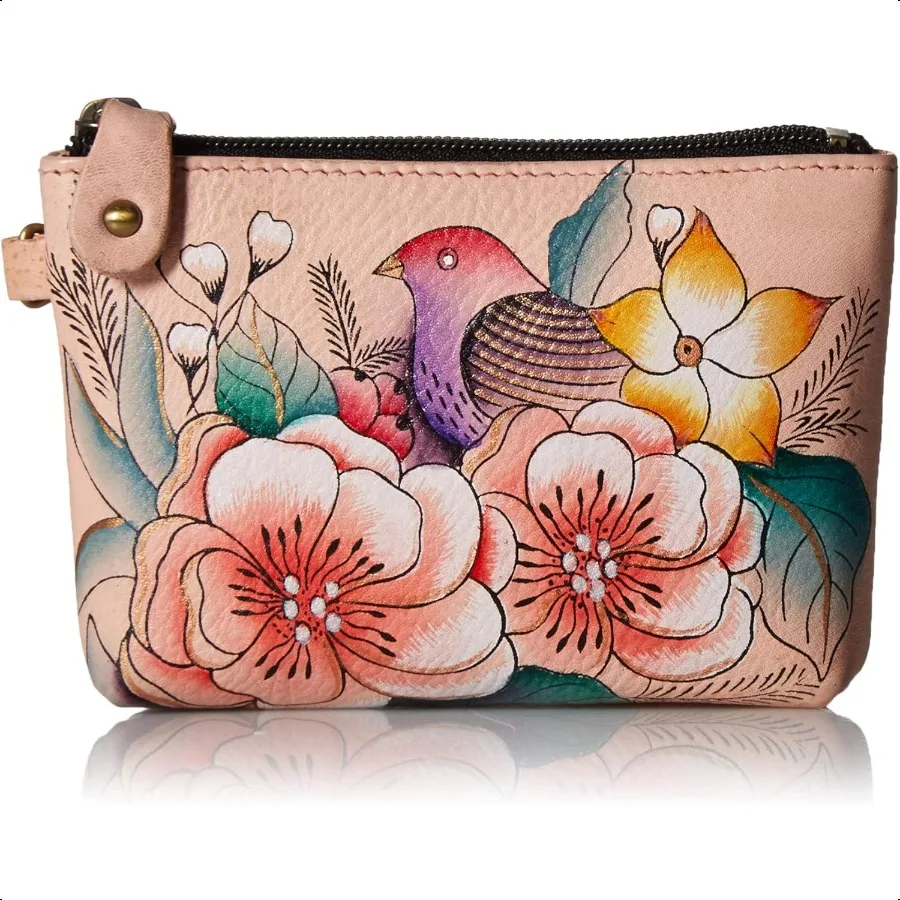 

Women's Hand Painted Leather Coin Pouch Purse