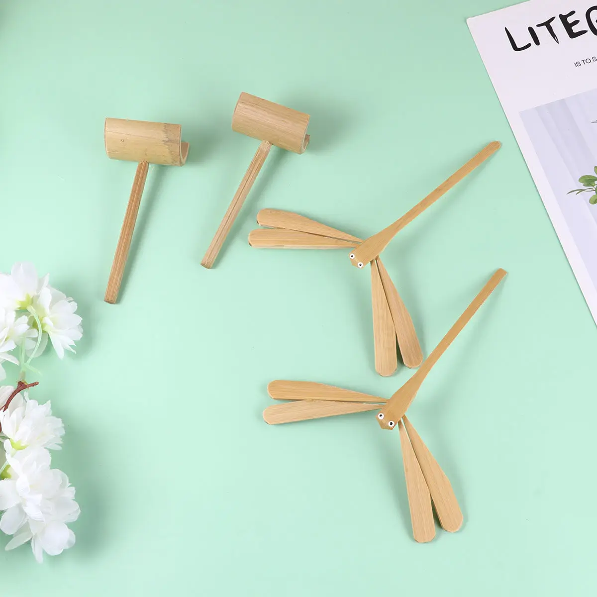 2Pcs Bamboo Dragonfly Educational Scientific Display Brain Exercise for Kids Dragonfly Toy Kids Balance Toy