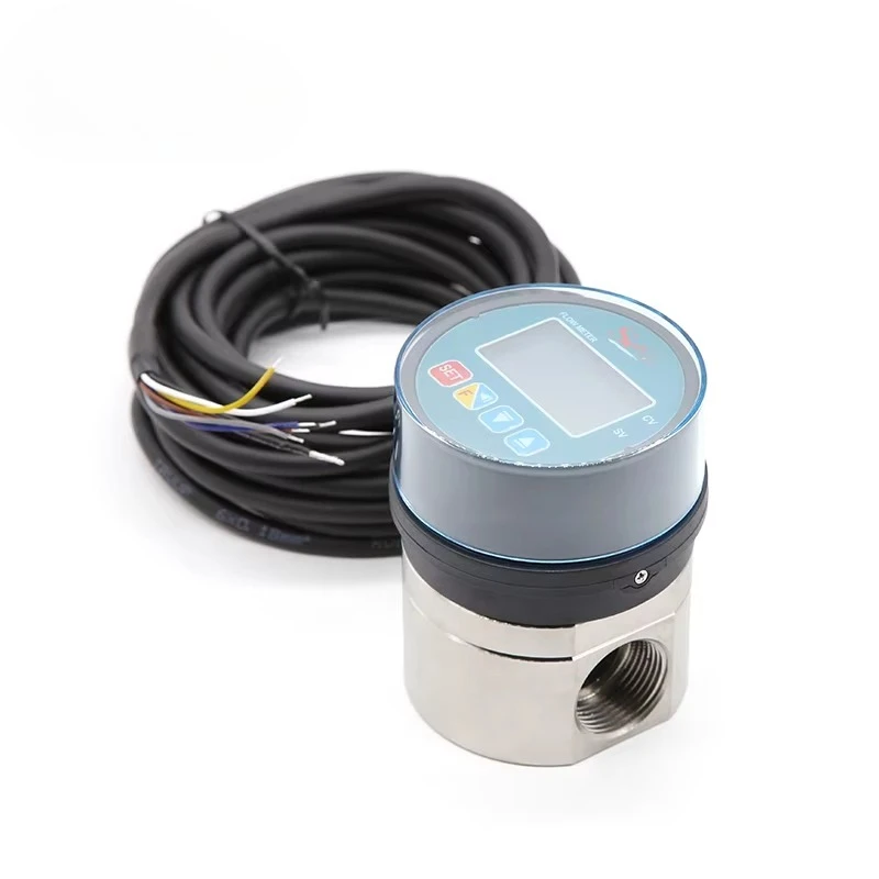 Factory Price BT01ZATS Gear Diesels Flowmeter G3/4'' SS Valve Female Port with LCD RS485 Digital Fuel Turbine Flow Meter Sensor