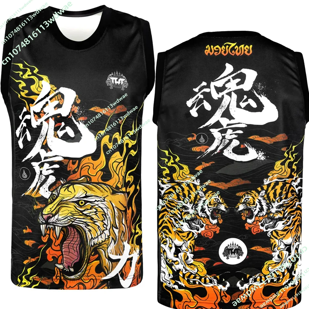 Camiseta sin mangas TUFF Tank Top Tiger Muay Thai para hombre, con estampado 3D, transpirable, de malla, para deportes de combate, musculación, Jujutsu, para exteriores, estilo casual.