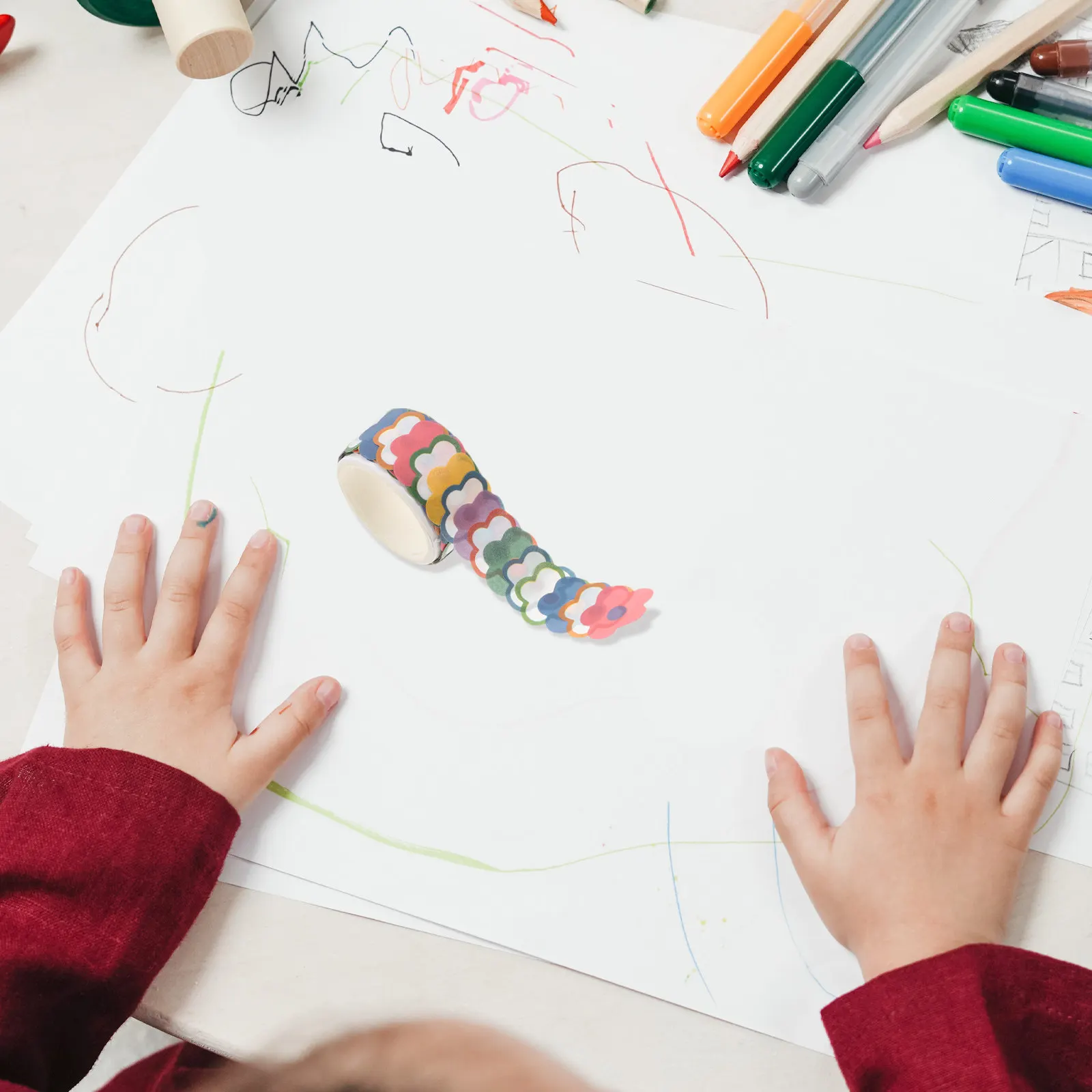 

1 Roll Printed Washi Tape Assorted Cartoon Themes for Journaling Planner Organization Creative Paper Projects Washi Tape Kids